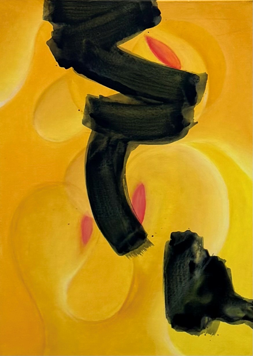 Modernes Acrylbild in Gelb