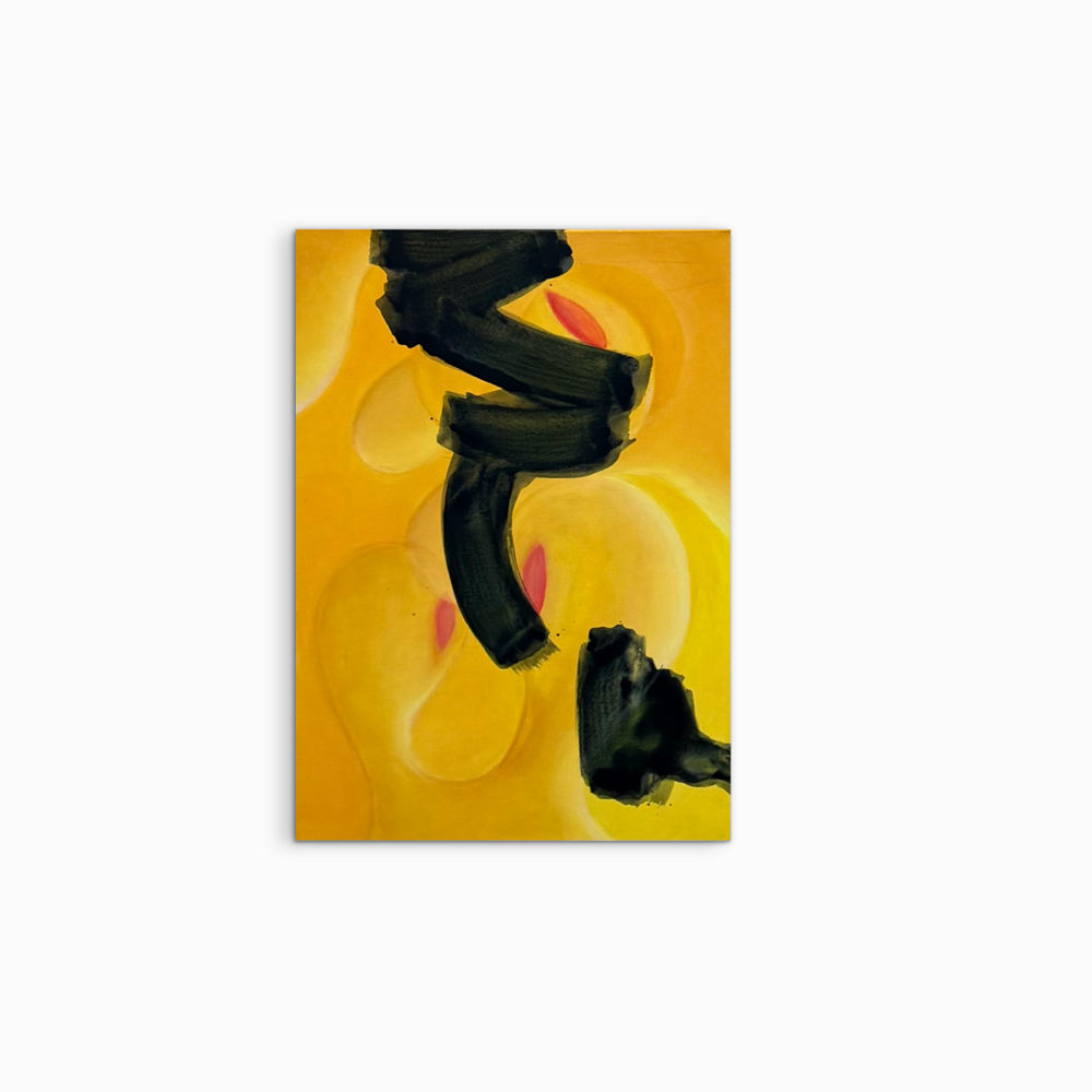 Organisches Acrylbild in gelb