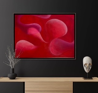 Modernes Acrylbild in rot