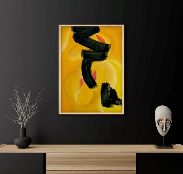 Futuristisches Acrylbild in gelb