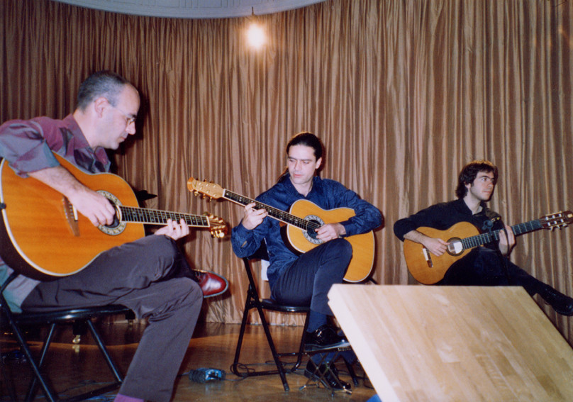Isidro Solera, Julio García y Juan , grabando El regreso para La Mandrágora. La 2.