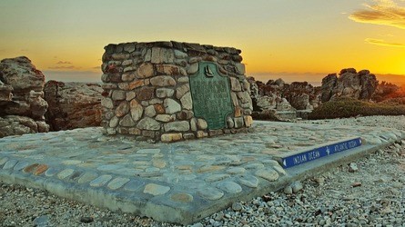 Das Cape Agulhas, der südlichste Punkt des Kontinents