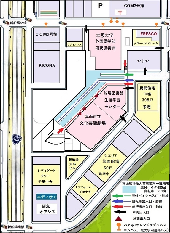 施設への寄付き交通図