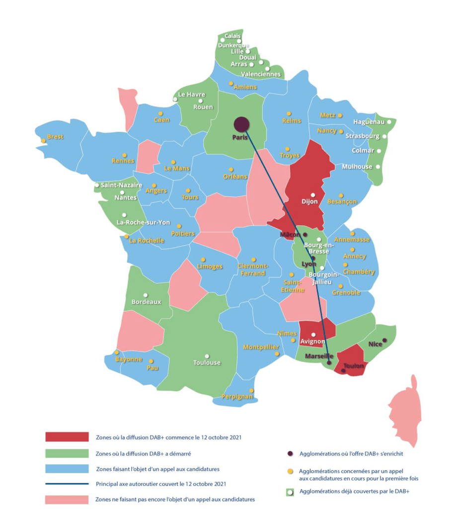 La radio numérique terrestre en DAB+ continue son déploiement en France métropolitaine