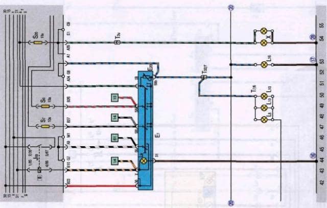 GOLF 2 Lighting Switch, Instrument Lighting Lamps, License Plate Diagram