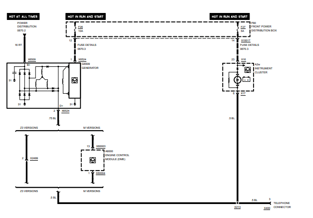 Z3 E36 E37 Charging System Wiring Diagram