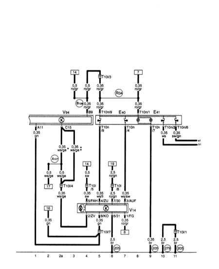 A3 Power Windows, 3-door models (with Pinch Protection), Driver's Side Wiring Diagram