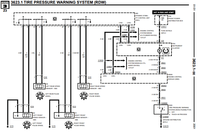 Z3 E36 E37 Tire Pressure Warning System Wiring Diagram