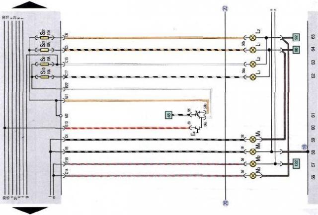 GOLF 2 Fog Lights, Rear Window Heater Schematic