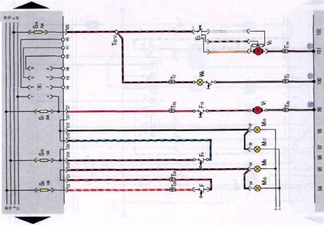 JETTA 2 Brake Light, Rreversing Light, Interior Heating, Wentilation Fan, Engine Cooling Fan Diagram