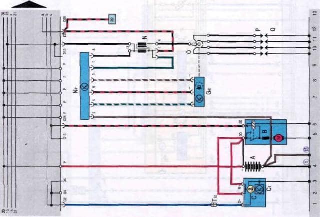 JETTA 2 Starter, Generator, Battery and Ignition System Wiring Diagram