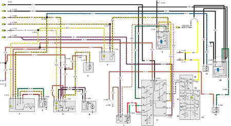 FORD Sierra Scheme of the electric circuit heating, ventilation, windshield wipers