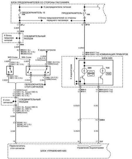 HYUNDAI Elantra Electrical circuit of Anti-lock Braking System