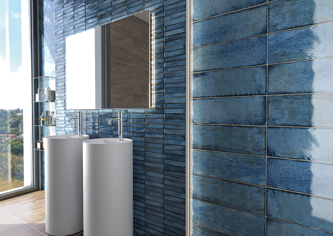 Blue Field Tile & Stack Decor