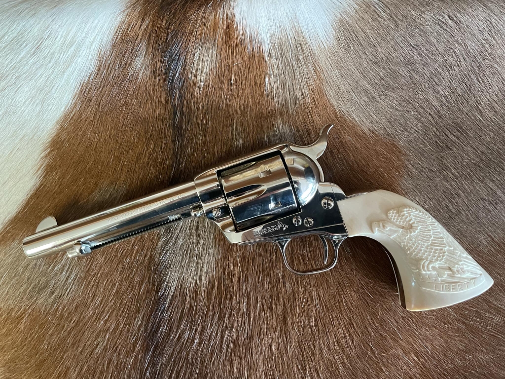 Colt SAA with carved mammoth ivory grips