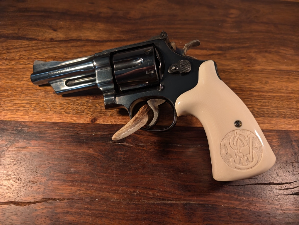 S&W Model 27-2 with carved grips 