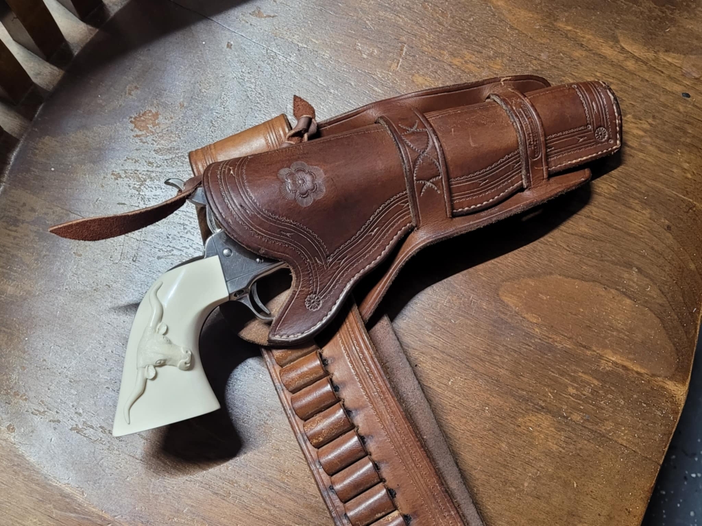 Colt SAA with carved mammoth ivory grips 