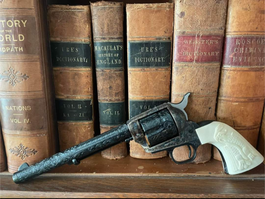 Colt SAA with carved mammoth ivory grips