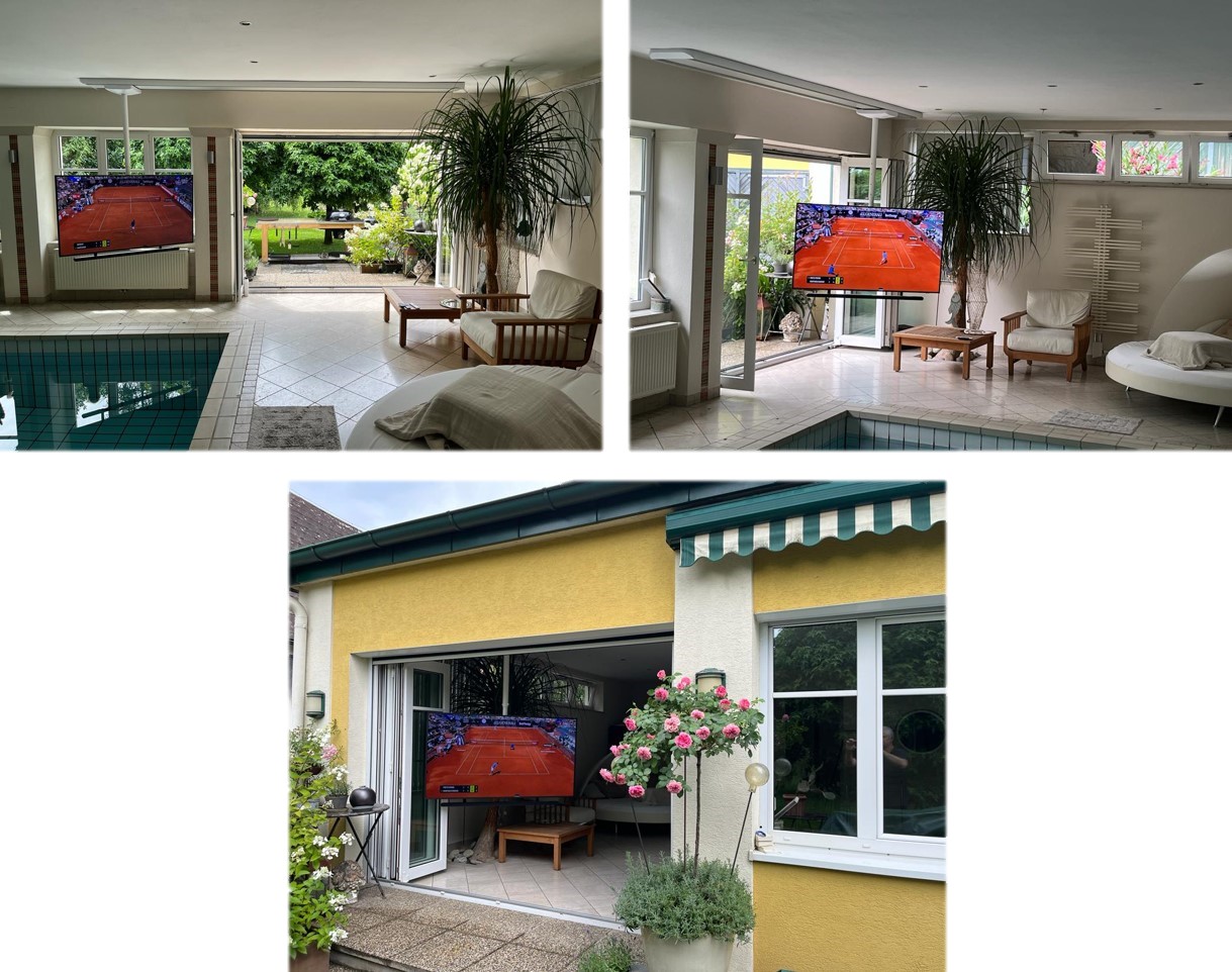 ScreenTrain Supporto a soffitto per TV Utilizzo su piscine