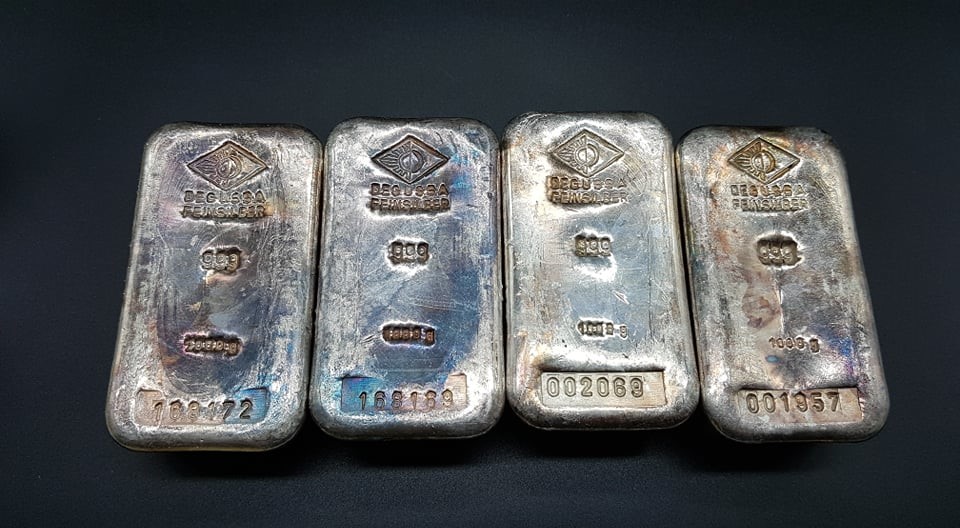 1 Kg Silber Gussbarren Degussa Alte Form Schmidtstretz Edelmetalles Webseite