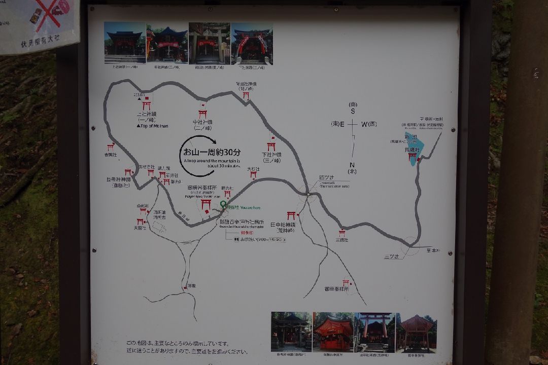 お山の案内図(一周約30分）