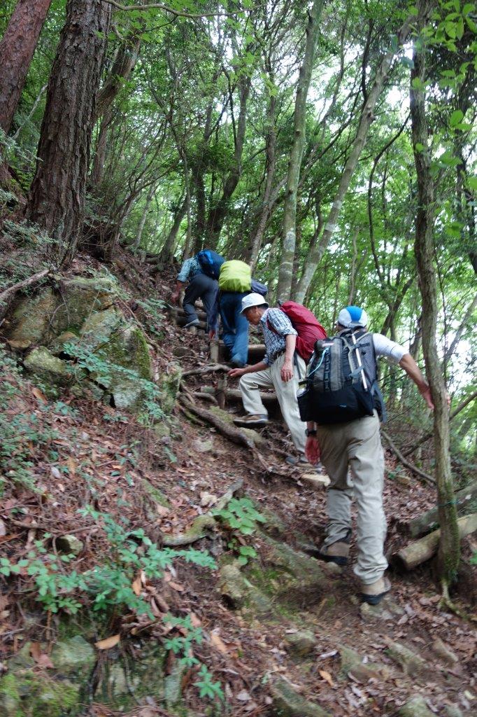 12. 灰形山への急坂を登る