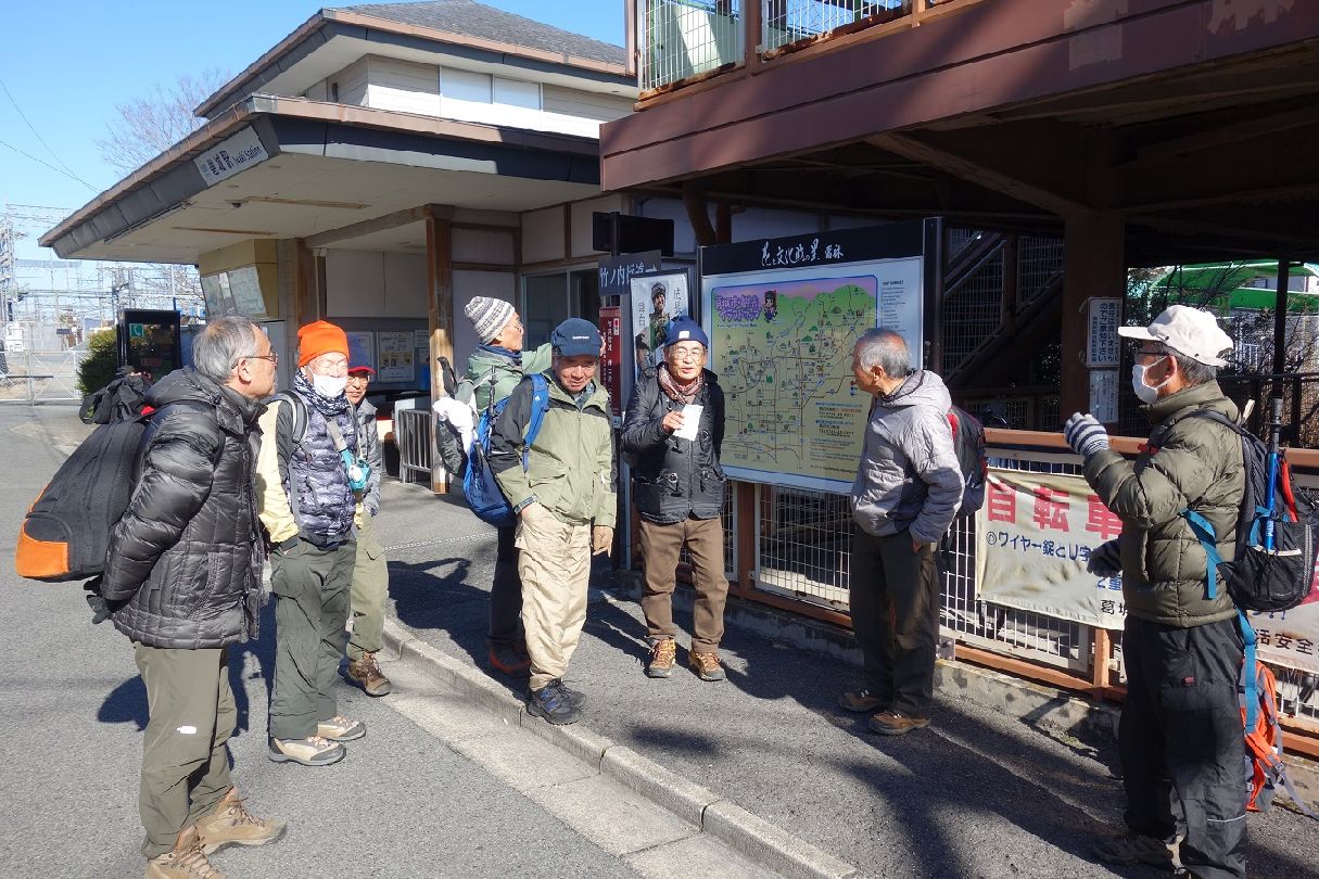 １．磐城駅に集合し、案内図でルートを確認