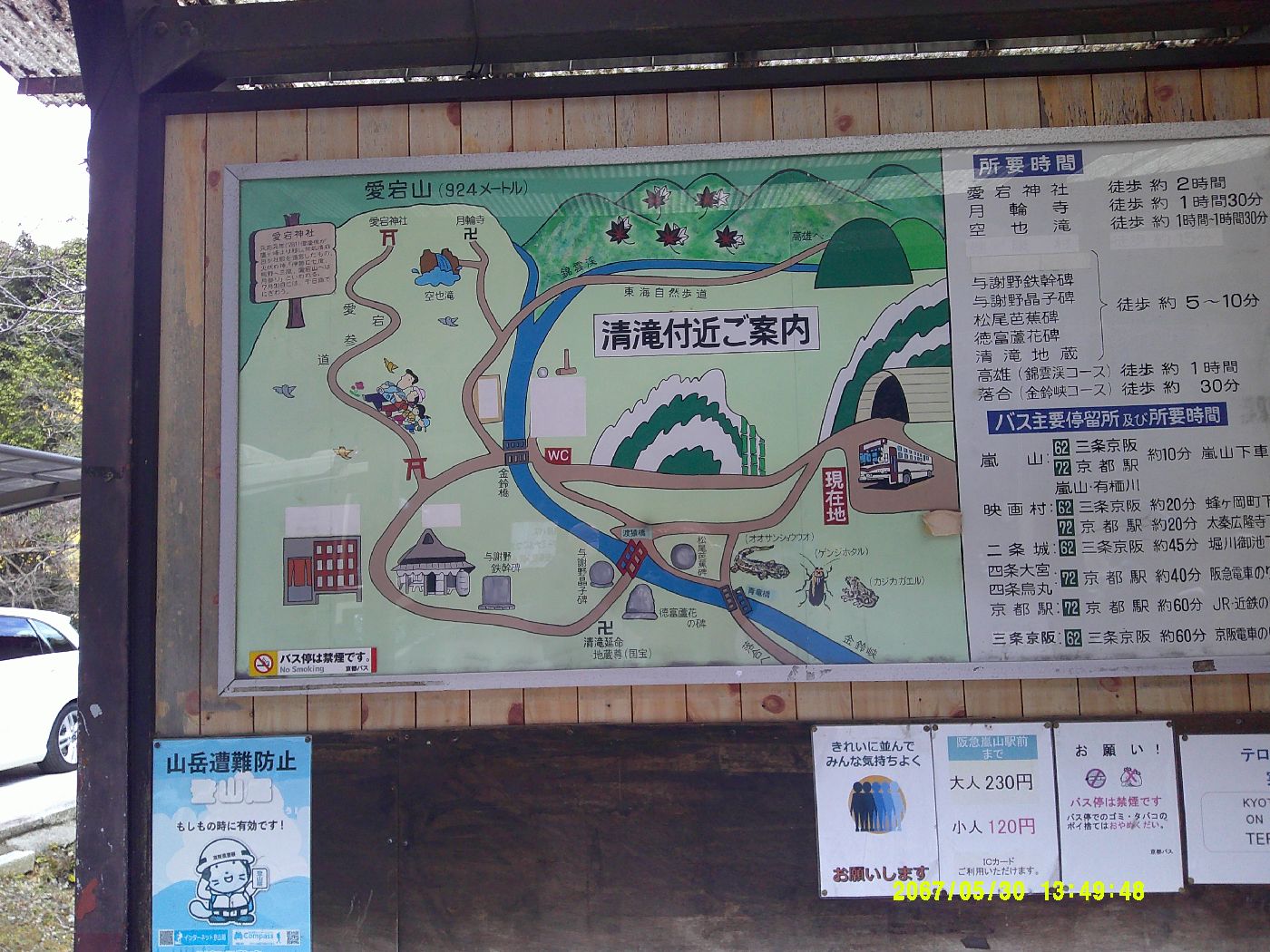１．清滝案内板