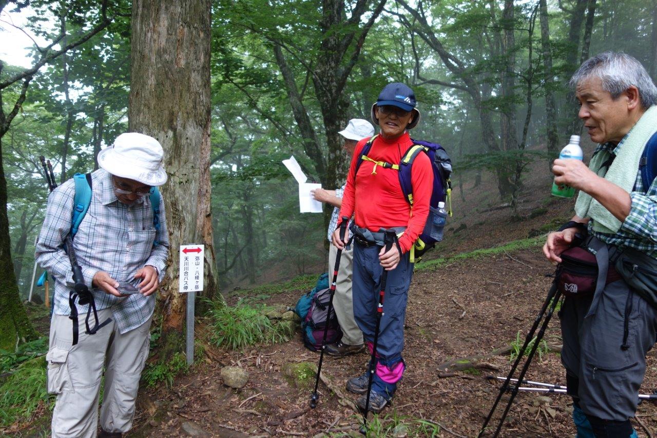 19. 金引橋への分岐1424m で休憩