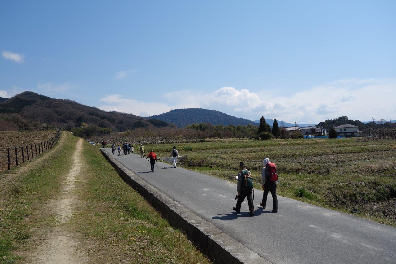 26. 三輪山（中央）を眺めながら歩を進める