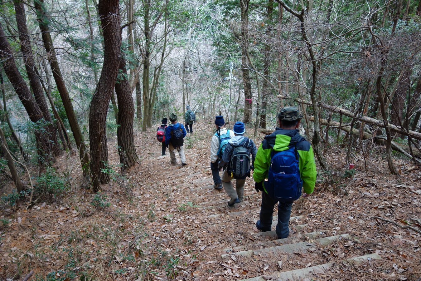 14. 女山から堀越峠に向け急坂を下る