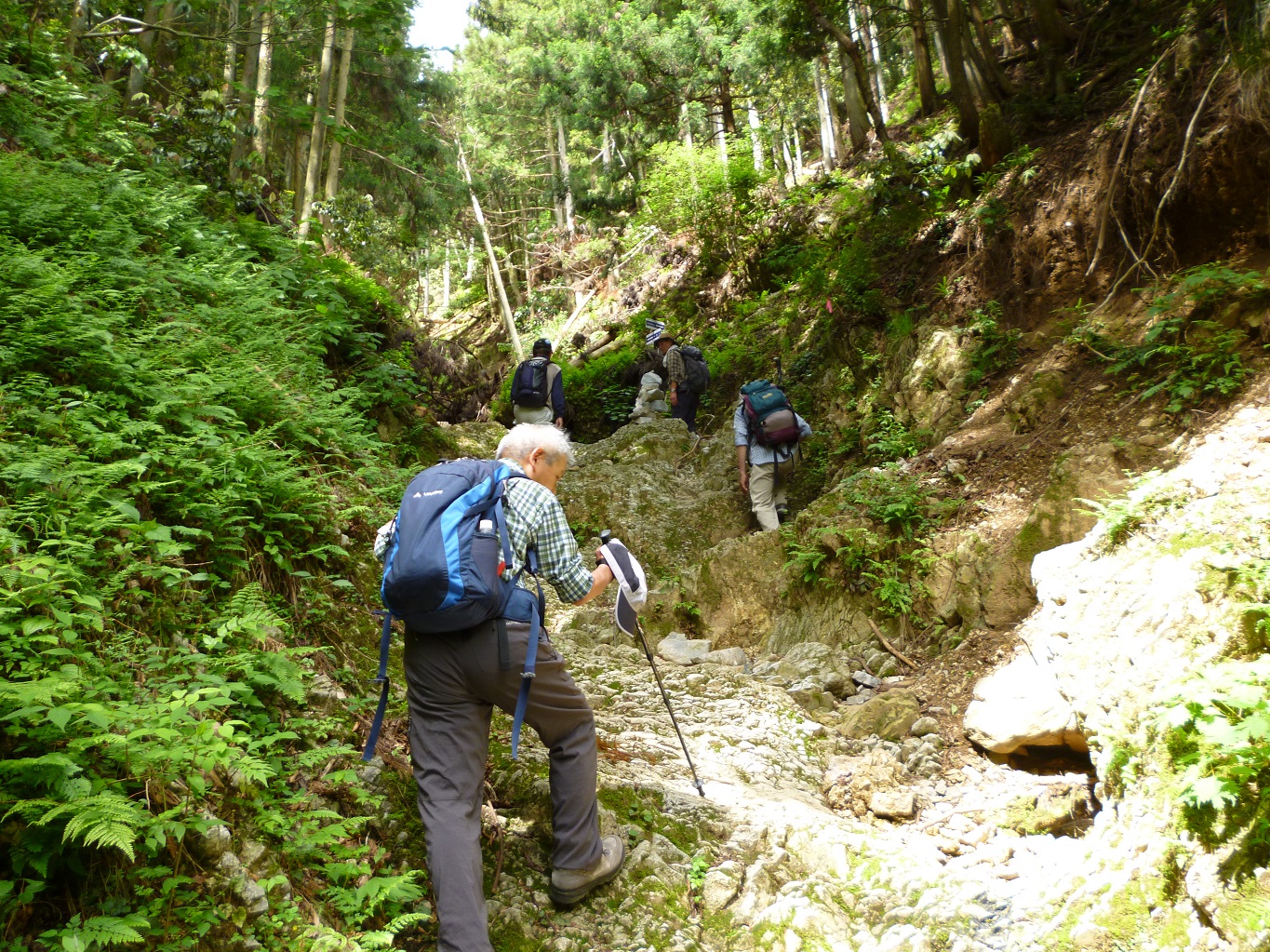 15. 涸れ沢を登る