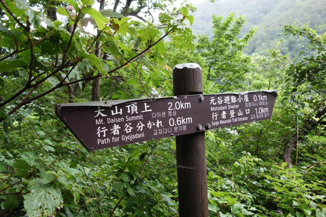 1330 行者登山口まで残り１．０ｋｍ