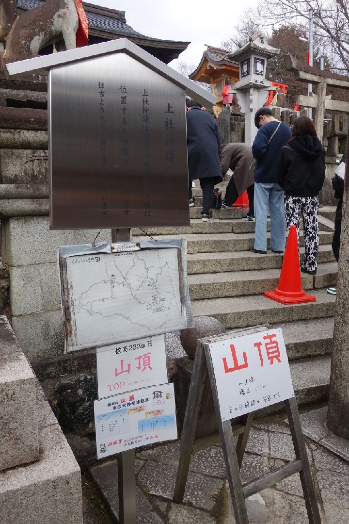 山頂（２３３ｍ）の表示