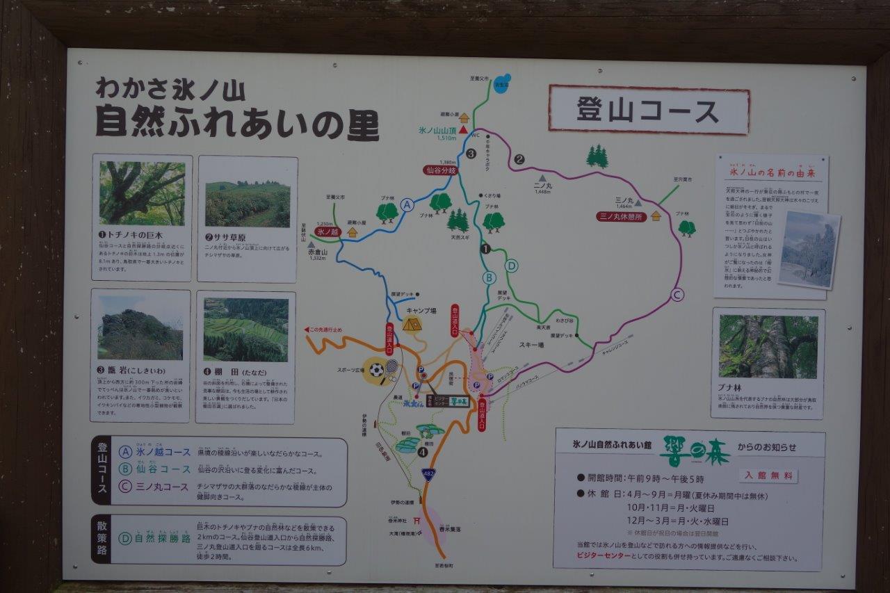 6. 氷ノ山、登山コースの案内図