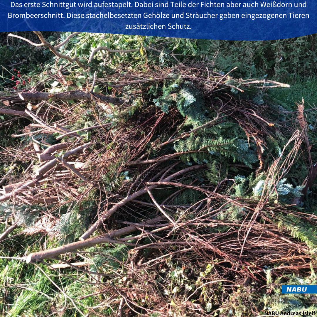 Aufgestapeltes Schnittgut