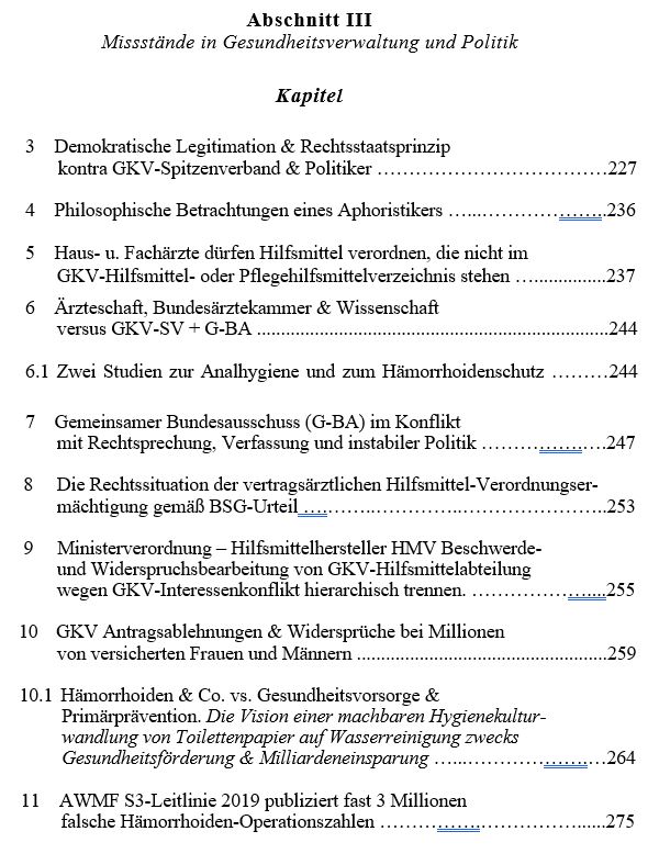 Inhaltsverzeichnis 3 - 2. Auflage. Das GKV Lügen und Rechtsbruch Kartell in der der deutschen Staatsverwaltung