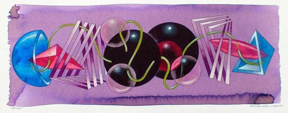 Esferas. Acuarela y acrílico s/papel. 50x20. 2013
