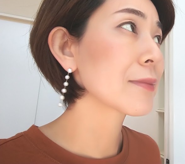 きれいめ追加でパールのアクセサリー