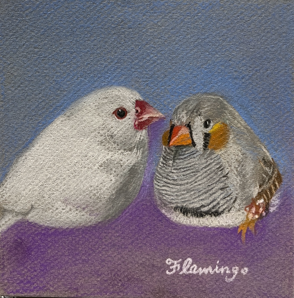 Yuki and Ma-15cm x 15cm(Pencil pastels)