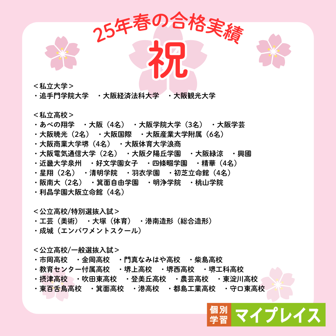 24年度入試結果のご報告
