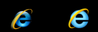 Auch etwas verändert - das Internet Explorer Logo. Links alt - Rechts neu.