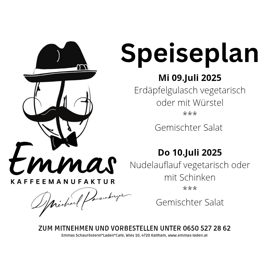Kaffeerösterei, Emmas Kaffee, Kallham, Café Mittagsmenü, Essen, Trinken