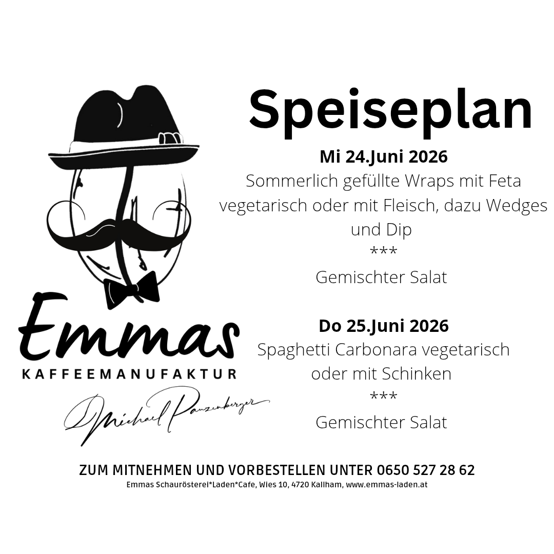 Kaffeerösterei, Emmas Kaffee, Kallham, Café Mittagsmenü, Essen, Trinken