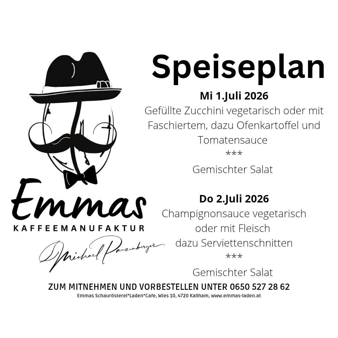 Kaffeerösterei, Emmas Kaffee, Kallham, Café Mittagsmenü, Essen, Trinken
