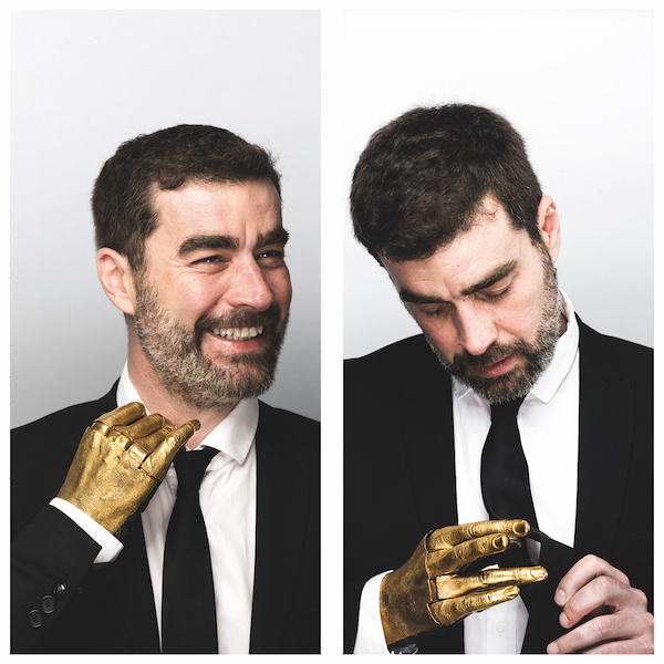 Five pictures and Me: Patrice with his golden hand made by an artist (very proud to have it as there is only one of its kind in the world) (picture courtesy of Patrice Meaume)