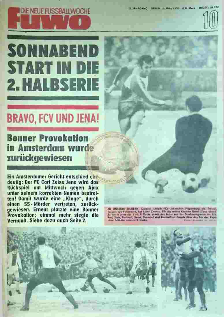 1970 März 10. Die neue Fussballwoche fuwo Nr. 10