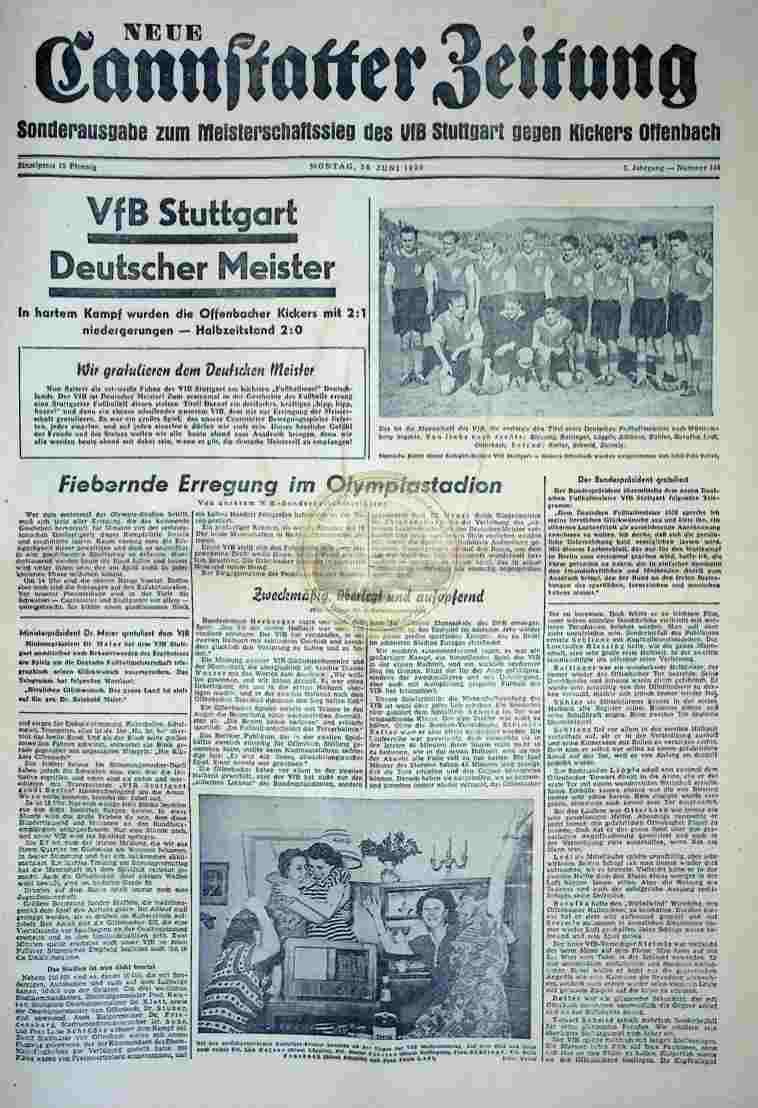 1950 Juni 26. Neue Cannstatter Zeitung Sonderausgabe