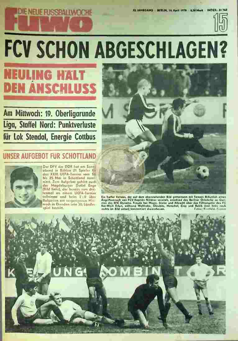 1970 April 14. Die neue Fussballwoche fuwo Nr. 15