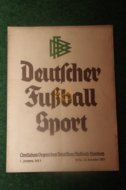 Deutscher Fußballsport Heft 1 vom 16.11.1933